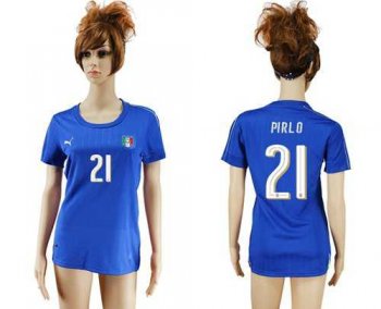 Women's Italy #21 Pirlo Home Soccer Country Jersey