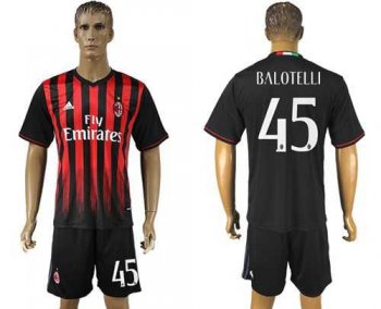 AC Milan #45 Balotelli Home Soccer Club Jersey