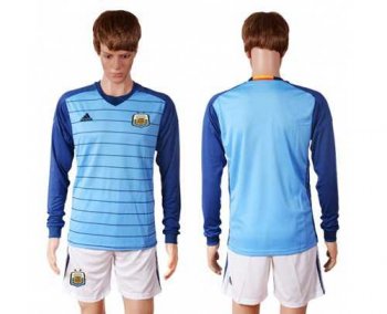 Argentina Blank Blue Goalkeeper Long Sleeves Soccer Country Jersey