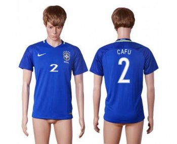 Brazil #2 Cafu Away Soccer Country Jersey