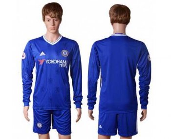 Chelsea Blank Home Long Sleeves Soccer Club Jersey