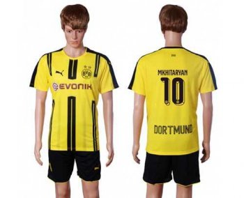 Dortmund #10 Mkhitaryan Home Soccer Club Jersey