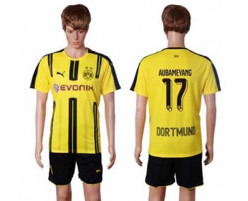 Dortmund #17 Aubameyang Home Soccer Club Jersey