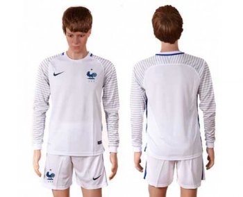 France Blank White Goalkeeper Long Sleeves Soccer Country Jersey