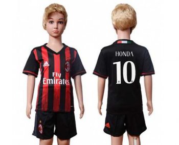 AC Milan #10 Honda Home Kid Soccer Club Jersey