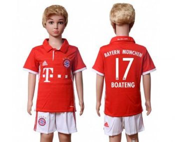 Bayern Munchen #17 Boateng Home Kid Soccer Club Jersey