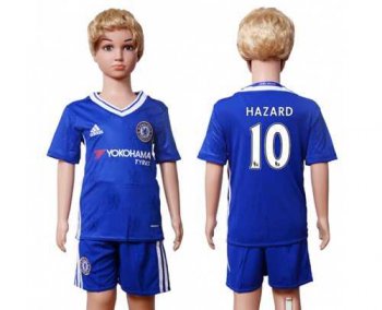 Chelsea #10 Hazard Blue Home Kid Soccer Club Jersey