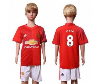 Manchester United #8 Mata Home Kid Soccer Club Jersey