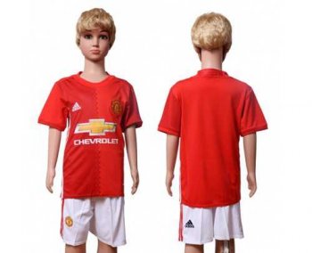 Manchester United Blank Home Kid Soccer Club Jersey