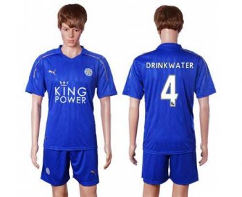 Leicester City #4 Drinkwater Home Soccer Club Jersey