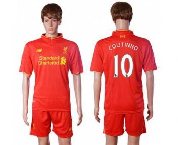 Liverpool #10 Coutinho Red Home Soccer Club Jersey