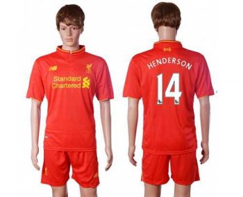 Liverpool #14 Henderson Red Home Soccer Club Jersey