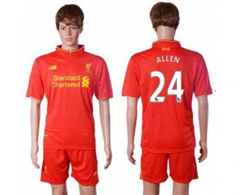 Liverpool #24 Allen Red Home Soccer Club Jersey