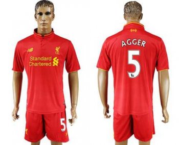 Liverpool #5 Agger Red Home Soccer Club Jersey