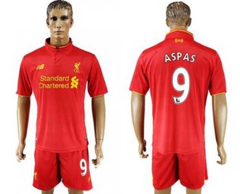 Liverpool #9 Aspas Red Home Soccer Club Jersey