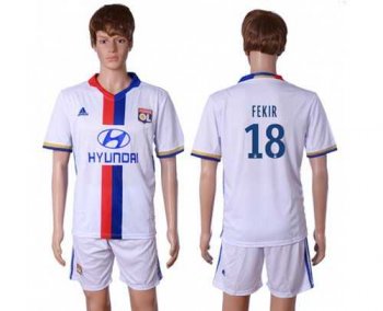 Lyon #18 Fekir Home Soccer Club Jersey