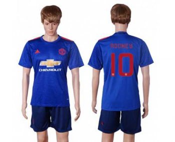 Manchester United #10 Rooney UEFA Champions Away Soccer Club Jersey