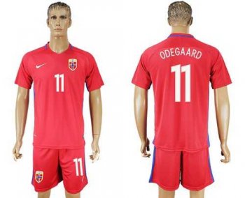 Norway #11 Odegaard Home Soccer Country Jersey