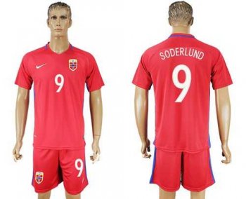 Norway #9 Soderlund Home Soccer Country Jersey