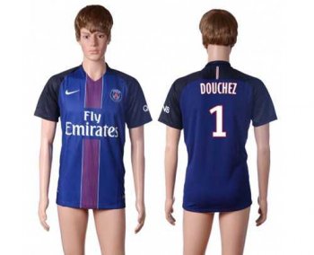 Paris Saint-Germain #1 Douchez Home Soccer Club Jersey