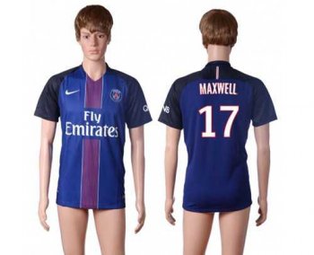 Paris Saint-Germain #17 Maxwell Home Soccer Club Jersey