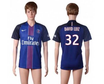 Paris Saint-Germain #32 David Luiz Home Soccer Club Jersey