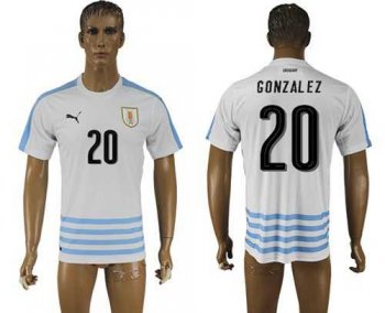 Uruguay #20 Gonzalez Away Soccer Country Jersey