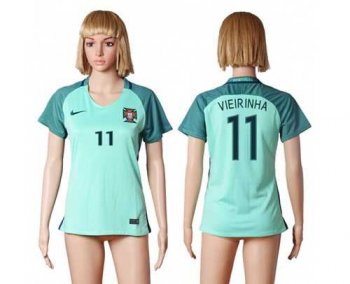 Women's Portugal #11 Vieirinha Away Soccer Country Jersey