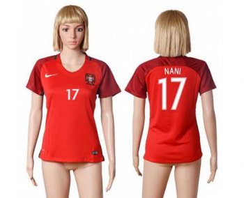 Women's Portugal #17 Nani Home Soccer Country Jersey