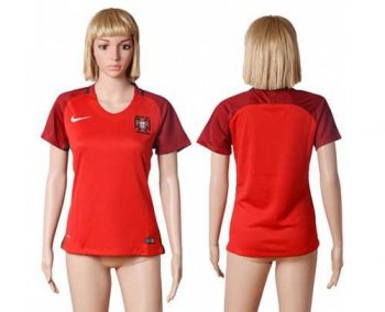 Women's Portugal Blank Home Soccer Country Jersey