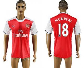 Arsenal #18 Monreal Home Soccer Club Jersey