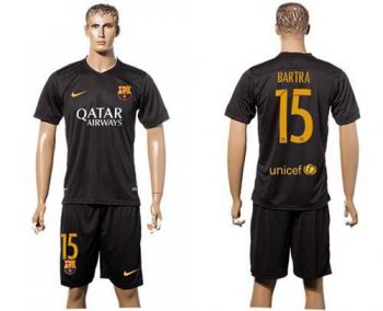 Barcelona #15 Bartra Black Soccer Club Jersey