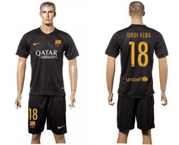 Barcelona #18 Jordi Alba Black Soccer Club Jersey