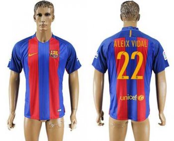 Barcelona #22 Aleix Vidal Home Soccer Club Jersey