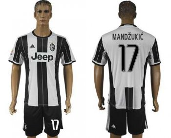 Juventus #17 Mandzukic Home Soccer Club Jersey