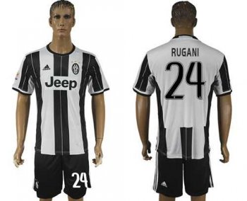 Juventus #24 Rugani Home Soccer Club Jersey