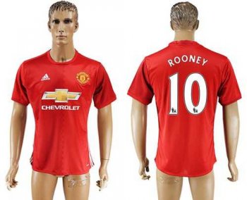 Manchester United #10 Rooney Red Home Soccer Club Jersey