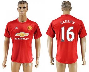 Manchester United #16 Carrick Red Home Soccer Club Jersey