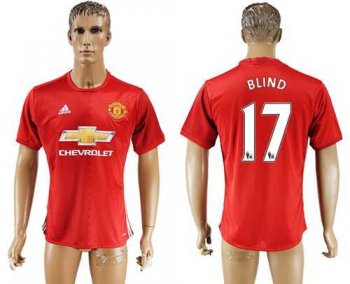 Manchester United #17 Blind Red Home Soccer Club Jersey