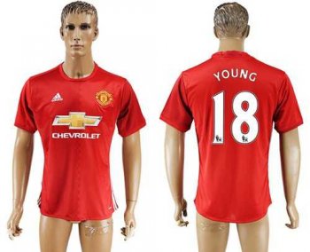 Manchester United #18 Young Red Home Soccer Club Jersey