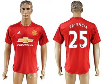 Manchester United #25 Valencia Red Home Soccer Club Jersey