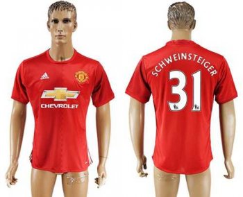 Manchester United #31 Schweinsteiger Red Home Soccer Club Jersey