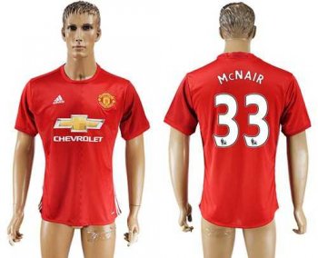 Manchester United #33 McNAIR Red Home Soccer Club Jersey