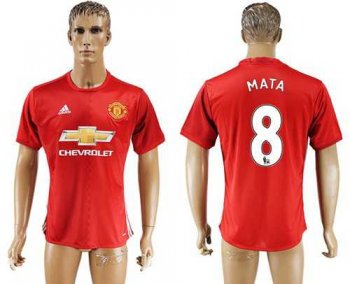 Manchester United #8 Mata Red Home Soccer Club Jersey