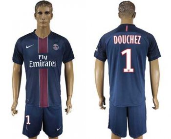 Paris Saint-Germain #1 Douchez Home Soccer Club Jersey