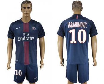 Paris Saint-Germain #10 Ibrahimovic Home Soccer Club Jersey