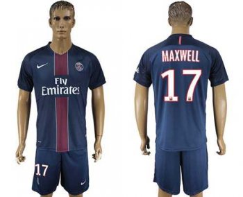 Paris Saint-Germain #17 Maxwell Home Soccer Club Jersey