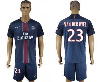 Paris Saint-Germain #23 Van Der Wiel Home Soccer Club Jersey