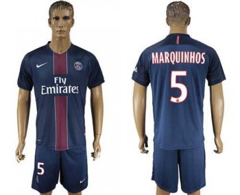 Paris Saint-Germain #5 Marquinhos Home Soccer Club Jersey