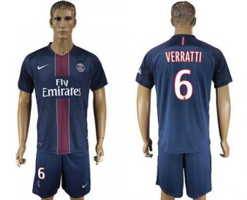 Paris Saint-Germain #6 Verratti Home Soccer Club Jersey